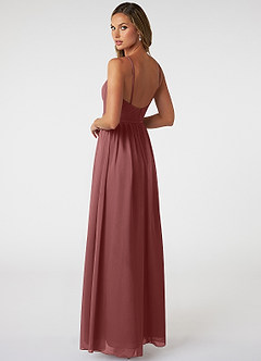 Azazie Zuma Final Sale Mulberry Flowy Sweetheart Neckline Chiffon Dress image4