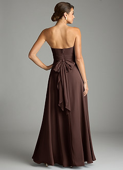 Azazie Tamira Bridesmaid Dresses Ganache A-Line Pleated Chiffon Convertible Dress image4