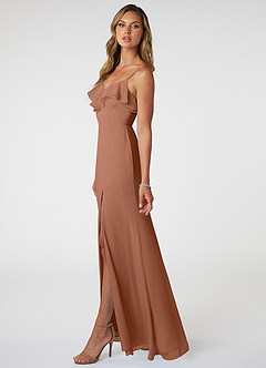 Azazie Natalia Final Sale Bronzer A-Line Chiffon Dress image3