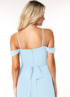 Azazie Joretta Bridesmaid Dresses Sky Blue A-Line Sweetheart Neckline Chiffon Convertible Dress image3