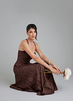 Azazie Bea Bridesmaid Dresses Ganache A-Line Corset Floral Burnout Dress image10