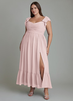 Azazie Anaya Bridesmaid Dresses Blushing Pink A-Line Sweetheart Neckline Chiffon Dress image8
