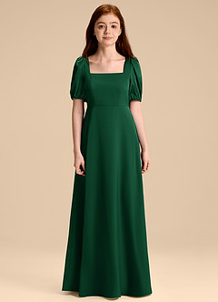 Azazie Briar Junior Klä av A-Line i Stretch Satin Rosett image7