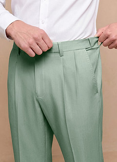 front Owen Dusty Sage Lightweight Tailored Dress Pants