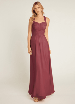 Azazie Claudia Final Sale Dusty Rose A-Line Sweetheart Neckline Chiffon Dress image1