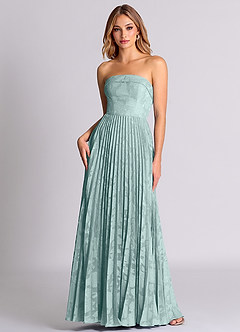 Azazie Mariana Bridesmaid Dresses Mist A-Line Strapless Floral Burnout Convertible Dress image1