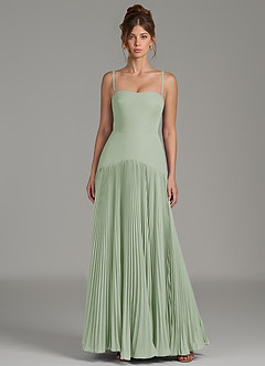 Azazie Yuliana Bridesmaid Dresses Dusty Sage A-Line Strapless Chiffon Dress image4