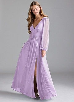 Azazie Norah Vestidos de madrinha de casamento Vestir Lilás de Malha de Linha A image1