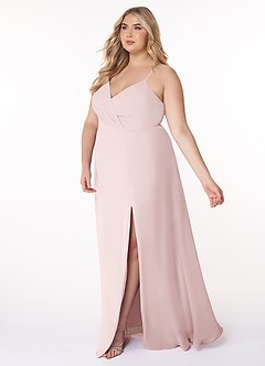 Azazie Everleigh Bridesmaid Dresses Blushing Pink A-Line Sweetheart Pleated Chiffon Dress image11