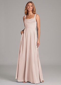 Azazie Shaude Bridesmaid Dresses Rose Petal A-Line Pleated Chiffon Dress image3