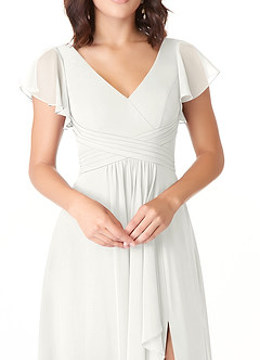 Azazie Omari Bridesmaid Dresses White A-Line Chiffon Dress image5