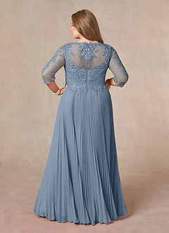 Azazie Corinne Mother of the Bride Dresses Dusty Blue A-Line Sequins Chiffon Dress image9