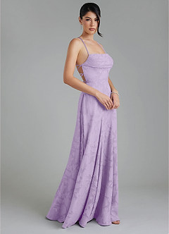 Azazie Tatum Brautjungfernkleider A-Linie Korsett Blumen-Burnout Kleid Flieder image8