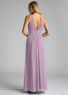 Azazie Maren Allure Bridesmaid Dresses Wisteria A-Line V-Neck Lace Chiffon Dress image5