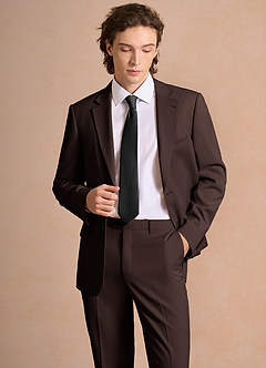 front James Ganache Structured Stretch Suit Jacket