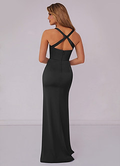Barbie ♥ Azazie Bridesmaid Dresses Criss Cross Strap Stretch Satin Sheath Dress image2