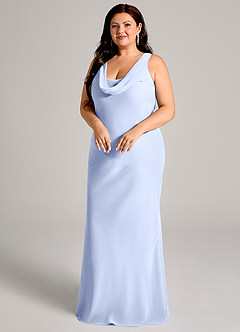 Azazie Rylina Bridesmaid Dresses Ice Mermaid Pleated Chiffon Dress image9