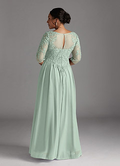 Azazie Harriet Mother of the Bride Dresses Agave A-Line Scoop lace Mesh Dress image11