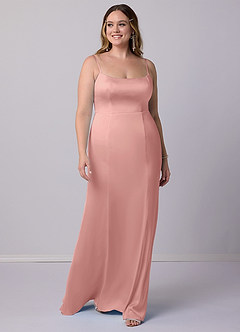 Barbie ♥ Azazie Bridesmaid Dresses Rosette Mermaid Bow Stretch Satin Dress image7