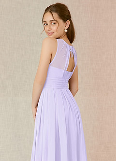 Azazie Bibiane Junior Lilac A-Line Pleated Chiffon Dress image8