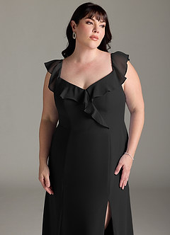 Azazie Sophie Jurken voor bruidsmeisjes Converteerbaar Jurk van Chiffon met A-Lijn Off the Shoulder Zwart image13