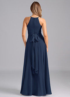 Azazie Denver Bridesmaid Dresses Dark Navy A-Line Pleated Chiffon Dress image6