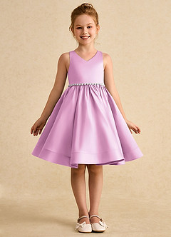 Azazie Julietta Flower Girl Dresses Candy Pink Ball-Gown Convertible Tulle Dress image9