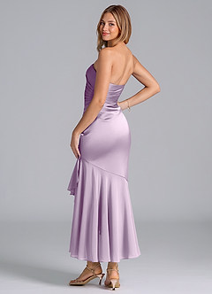 Azazie Danie Final Sale Frosted Lilac Sheath Strapless Chiffon Dress image2