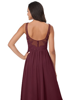 Azazie Robbie Final Sale Desert Rose A-Line Lace Chiffon Dress image6