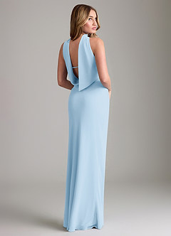 Azazie Lusinda Bridesmaid Dresses Sky Blue Mermaid Off the Shoulder Chiffon Convertible Dress image6