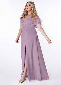 Azazie Rylee Bridesmaid Dresses Wisteria A-Line Pleated Chiffon Dress image8
