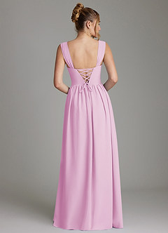 Azazie Caterina Bridesmaid Dresses Candy Pink A-Line Corset Chiffon Dress image6