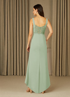 Azazie Yabelle Mother of the Bride Dresses Dusty Sage Mermaid Lace Chiffon Dress image2