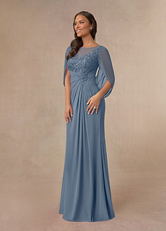 Azazie Hera Mother of the Bride Dresses Twilight A-Line Lace Capelet Chiffon Dress image2