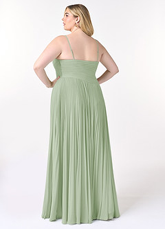 Azazie Vini Bridesmaid Dresses Dusty Sage A-Line V-Neck Pleated Chiffon Dress image8
