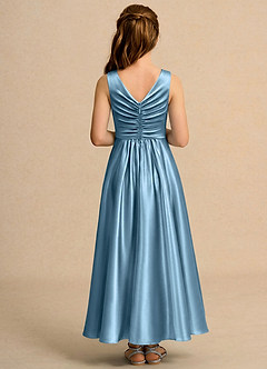 Azazie Ducky Girls Formal Flower Girl Klänningar Klä A-Line i Stretch Satin Plisserad image2