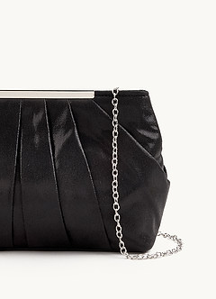 front Metallic Pleated Clutch