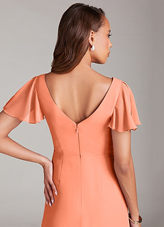 Azazie Soren Bridesmaid Dresses Sunset A-Line Ruched Chiffon Dress image7