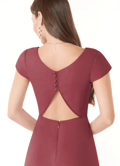 Azazie Hainsly At-home Try On Dresses Agave A-Line Sweetheart Neckline Chiffon Dress image6