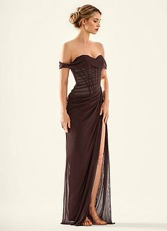 Seraphinalyn Truffle Satin Faced Chiffon Satin Faced Chiffon Prom Dress image4