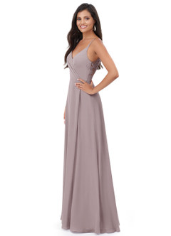 Azazie Lennon Bridesmaid Dresses Dusk A-Line Lace Chiffon Dress image4