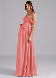 Azazie Saige Maternity Bridesmaid Dresses A-Line Pleated Chiffon Floor-Length Dress image5