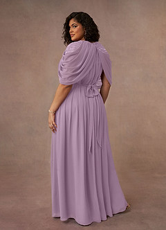 Azazie Olena Abiti per la Madre della Sposa Abito A-Line in Chiffon Lustrini Glicine image10