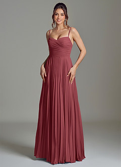 Azazie Catie Bridesmaid Dresses Merlot A-Line Sweetheart Neckline Chiffon Dress image1