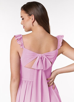 Azazie Metz Final Sale Candy Pink A-Line Sweetheart Ruched Chiffon Dress image6
