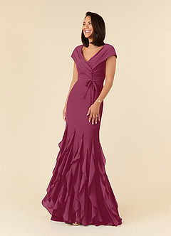 Azazie Bailora Abiti per la Madre della Sposa Abito Sirena in Chiffon Increspato Gelso image5