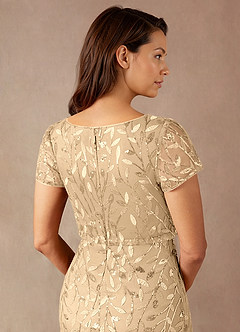 Azazie Lehi Mother of the Bride Dresses Champagne A-Line Sequins Dress image8