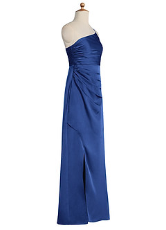 Azazie Eren Junior Royal Blue Sheath Pleated Stretch Satin Dress image7