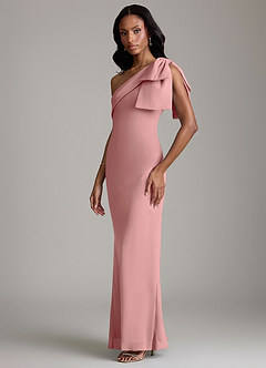 Azazie Yuanna Bridesmaid Dresses Dusty Rose Mermaid One Shoulder Chiffon Dress image5