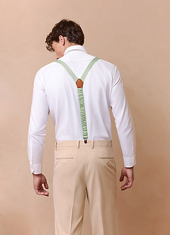 front Farblich passende Hosenträger aus mattem Satin